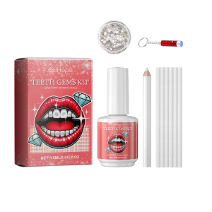 Eelhope Dental Gem Diy Set, Dental Decoration Fashion Dental Stickers Sparkle Light Smile Convenient Dental Drill
